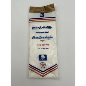 HAV-A-HANK 3 PACK HANDKERCHIEFS MADE‎ IN USA VINTAGE NO-IRON